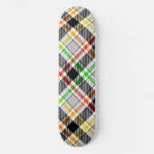 Asgrijze zwarte multikleur flanel plaid tartan persoonlijk skateboard (Voorkant)