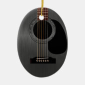 Ash Black Acoustic Guitar Keramisch Ornament (Voorkant)