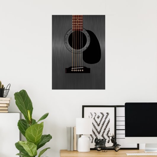 Ash Black Acoustic Guitar Poster (Thuiskantoor)