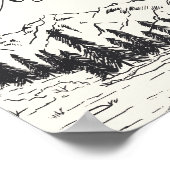 Ash Black | Bodembord van de mountain Sketch Wedde Poster (Hoek)