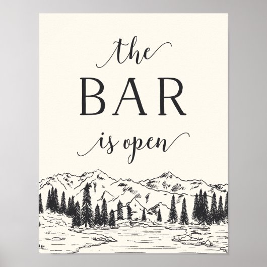 Ash Black | Bodembord van de mountain Sketch Wedde Poster (Voorkant)