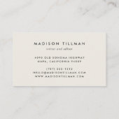 Ash Black & Ivory Modern Calligraphy Script Visitekaartje (Achterkant)