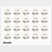 Ash Black | Monogram mountain Sketch Wedding Ronde Sticker (Vel)