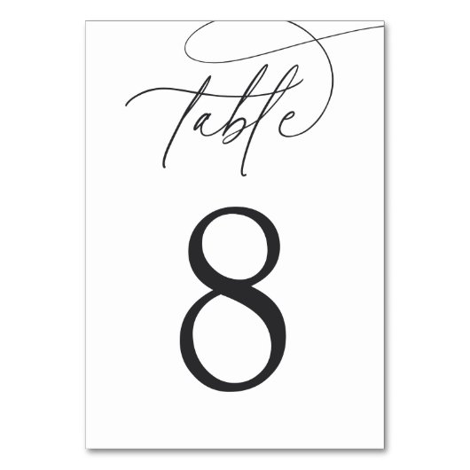 Ash Black + White | Eenvoudig elegant script Kaart (Achterkant)