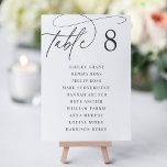 Ash Black   White | Tabelnummer   gastnamen<br><div class="desc">De eenvoudige en kic kaarten van het lijstaantal in zachte as zwart en klassiek wit maken een elegante verklaring bij uw bruiloft of gebeurtenis. Het ontwerp kenmerkt handgeschreven het schrijven van het calligrafiekmanuscript met uw lijstaantal in klassieke cijfers. Personaliseer met de individuele namen van de gasten die aan de lijst...</div>