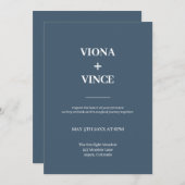 Ash Blue | Moderne minimalistische huwelijksuitnod Kaart (Voorkant / Achterkant)