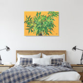 Ash-boom, groene bladeren, geel schilderen canvas afdruk (Insitu (Slaapkamer))