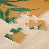 Ash-boom, groene bladeren, geel schilderen legpuzzel (Zijkant)