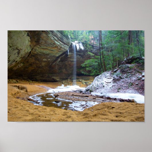 Ash Cave in Winter, Ohio Poster (Voorkant)