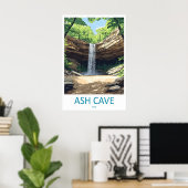 Ash Cave Vintage Reisposter Ski Nationaal Park Poster (Thuiskantoor)