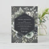 Ash Elegant Botanical Wedding Kaart (Staand voorkant)