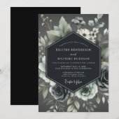 Ash Elegant Botanical Wedding Kaart (Voorkant / Achterkant)
