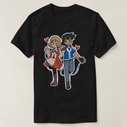 Ash en Serena - Amourshipping .png T-shirt (Design voorkant)