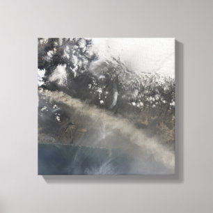Ash en stoom gaan door met blazen canvas afdruk