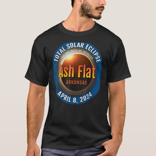 Ash Flat Arkansas AR Total Solar Eclipse 2024 T-shirt (Voorkant)