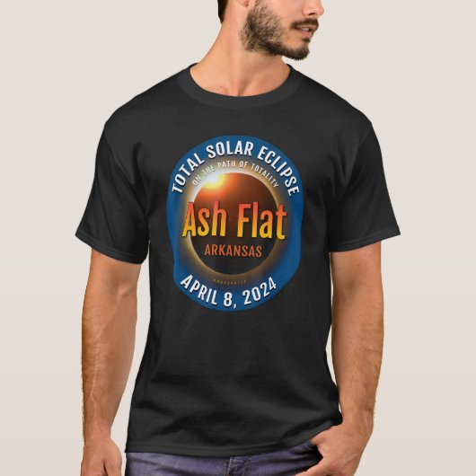 Ash Flat Arkansas AR Total Solar Eclipse 2024 T-shirt (Voorkant)