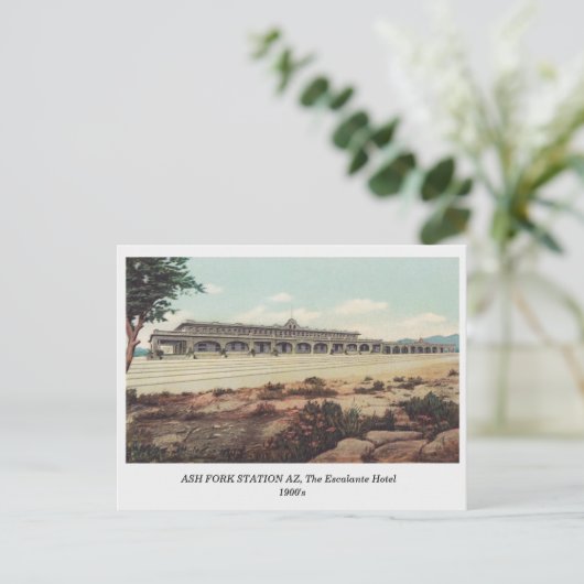 Ash Fork, Arizona Railway, Escalante Hotel 1900s Briefkaart (Staand voorkant)