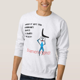 Ash Grandma's Advice Basic Boomeranged Trui