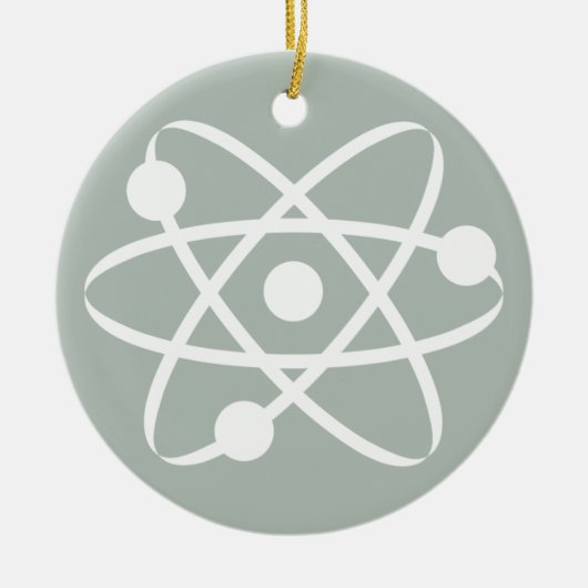 Ash Gray Atom Keramisch Ornament (Voorkant)