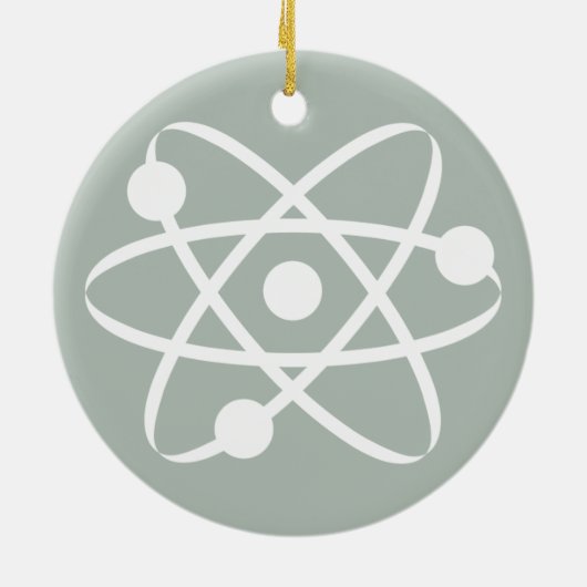 Ash Gray Atom Keramisch Ornament (Achterkant)