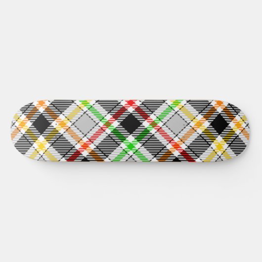 Ash Gray Black Multicolour Flannel Plaid Tartan Persoonlijk Skateboard (Horizontaal)
