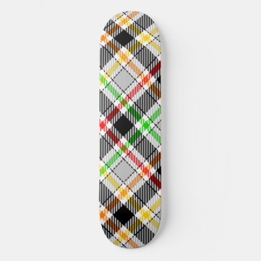 Ash Gray Black Multicolour Flannel Plaid Tartan Persoonlijk Skateboard (Voorkant)