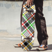 Ash Gray Black Multicolour Flannel Plaid Tartan Persoonlijk Skateboard