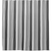 Ash Gray Black White Stripes Pattern   Douchegordijn (Voorkant)
