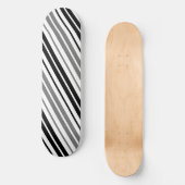 Ash Gray Black White Stripes Pattern   Persoonlijk Skateboard (Voorkant)