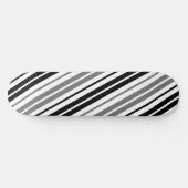 Ash Gray Black White Stripes Pattern   Persoonlijk Skateboard (Horizontaal)