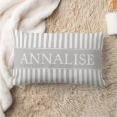 Ash Gray en Witte Stripes Gepersonaliseerd Kussen (Deken)