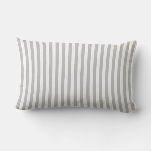 Ash Gray en Witte Stripes Gepersonaliseerd Kussen (Achterkant)