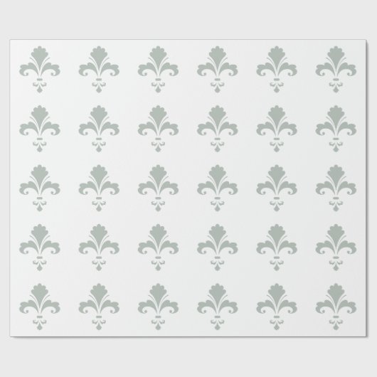 Ash Gray Fleur de lis Cadeaupapier (Vlak)