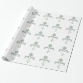 Ash Gray Fleur de lis Cadeaupapier (Uitgerold)
