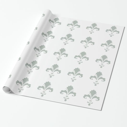 Ash Gray Fleur de lis Cadeaupapier (Uitgerold)