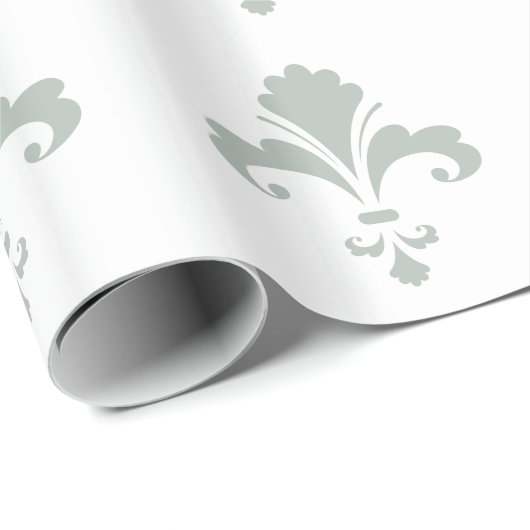 Ash Gray Fleur de lis Cadeaupapier (Rol Hoek)