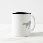 Ash Gray Horse Racing Tweekleurige Koffiemok (Voorkant rechts)