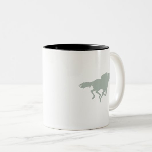 Ash Gray Horse Racing Tweekleurige Koffiemok (Voorkant rechts)