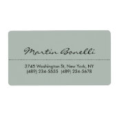 Ash Gray Modern Minimalist Plain Etiket (Voorkant)