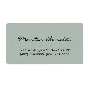 Ash Gray Modern Minimalist Plain Etiket