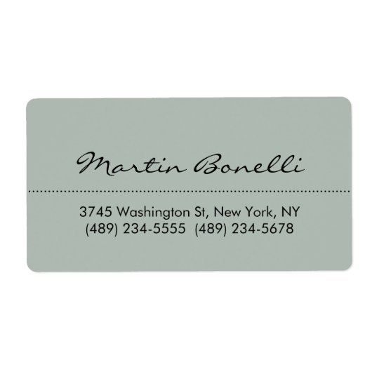 Ash Gray Modern Minimalist Plain Etiket (Voorkant)