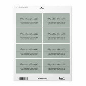 Ash Gray Modern Minimalist Plain Etiket (Full Sheet)
