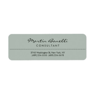 Ash Gray Modern Minimalist Plain Etiket
