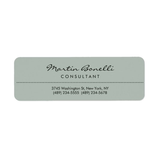 Ash Gray Modern Minimalist Plain Etiket (Voorkant)