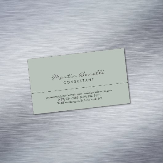 Ash Gray Modern Minimalist Plain Magnetisch Visitekaartje (Voorbeeld)