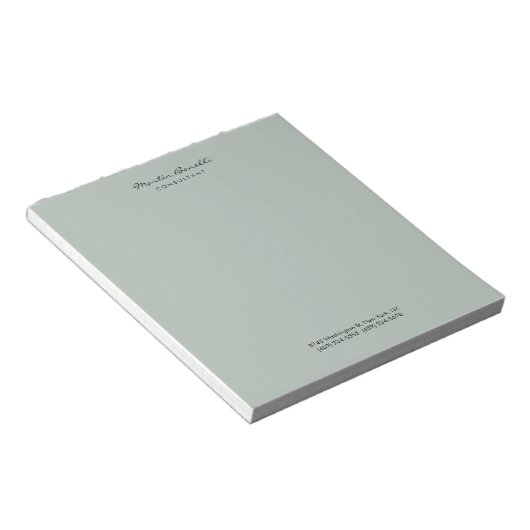 Ash Gray Modern Minimalist Plain Notitieblok (Schuin)