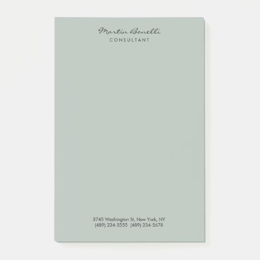 Ash Gray Modern Minimalist Plain Post-it® Notes (Voorkant)