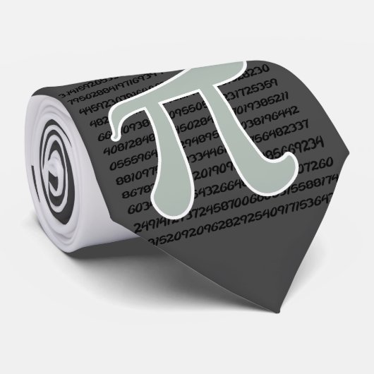 Ash Gray Pi-symbool Stropdas (Opgerold)