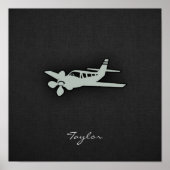 Ash Gray Plane Poster (Voorkant)