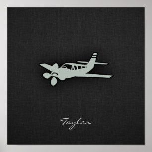 Ash Gray Plane Poster
